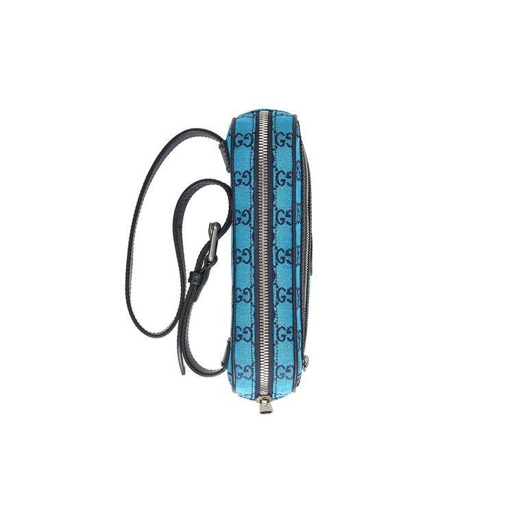Gucci GG Vícebarevné Logo Plátěná Taška přes Hrudník Unisex Tašky Modrá Tmavě Modrá 658657-2UZAN-4487
