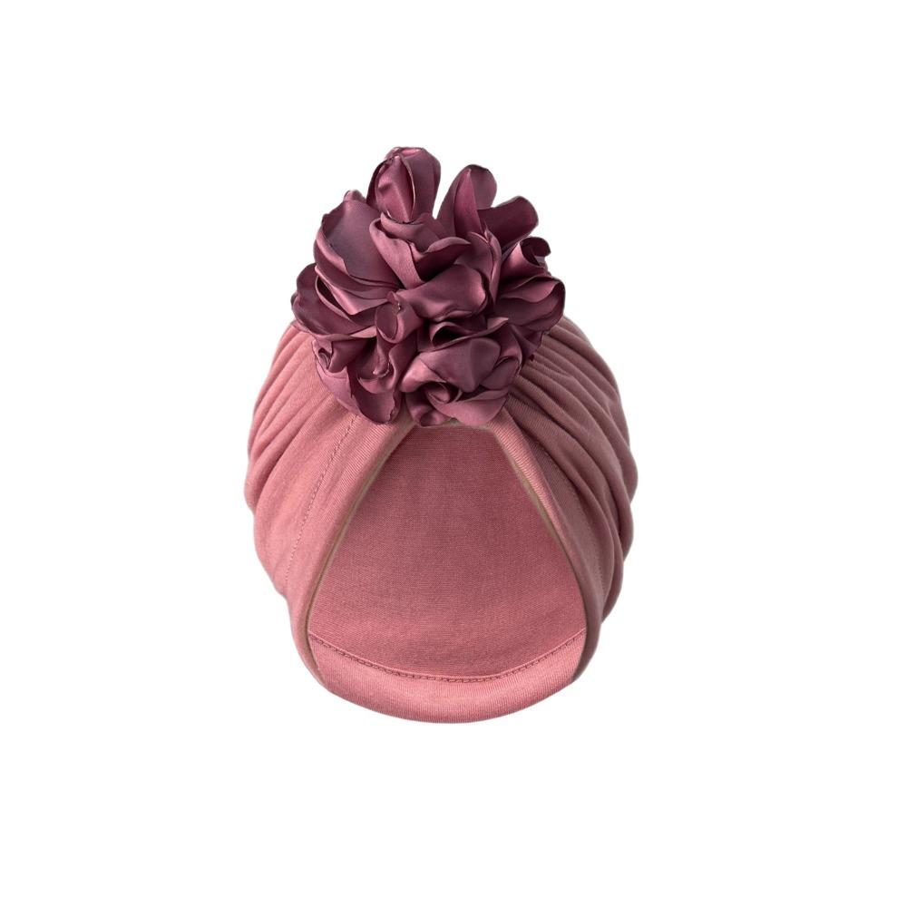 

Fashion Elastic Women Turban Hat Big Flower Solid Color Muslim Hijab Bonnet Indian Cap Hair Accessories