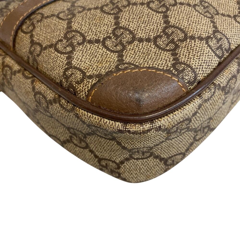 GUCCI 6423 Vintage Old Gucci Pochette GG pattern PVC Shoulder Bag Brown PVC Used