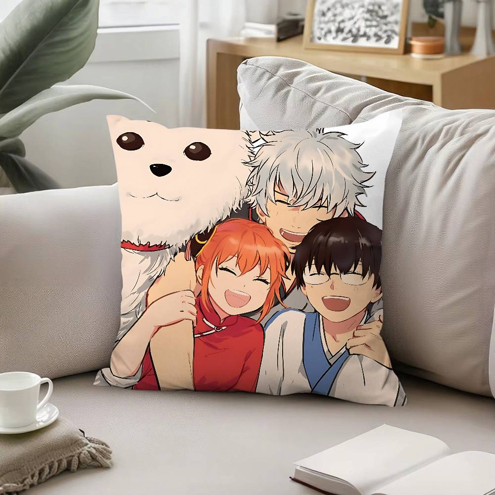 Anime GGintama Pillow Case Sofa And Living Room Decorative Cushion Covers Dustproof And Miteproof Invisible Zipper