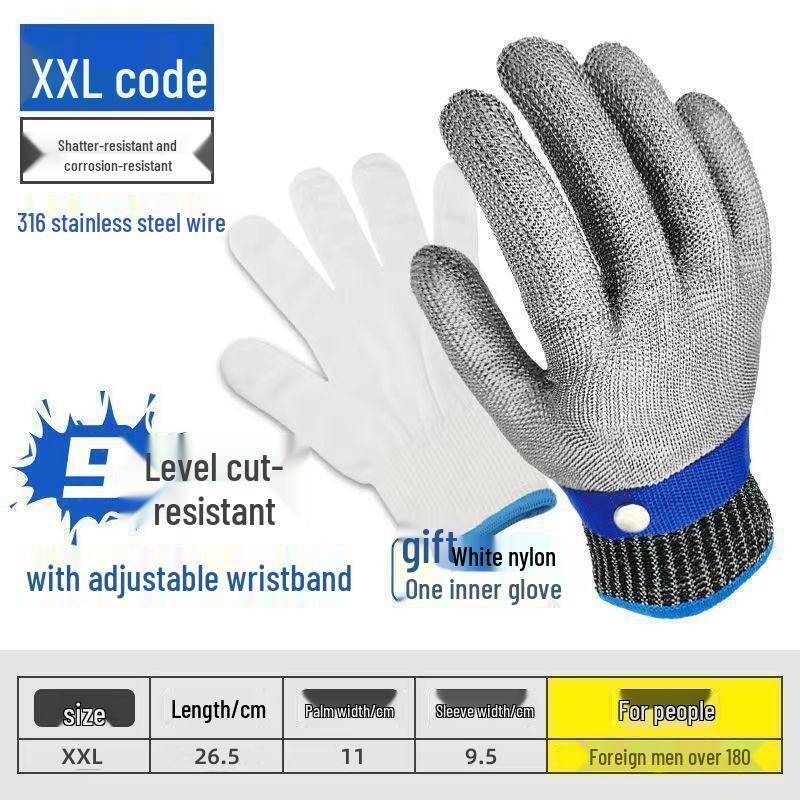 316 Stainless Steel A9 Cut-Resistant Slaughter & Fish Handling Safety Gloves