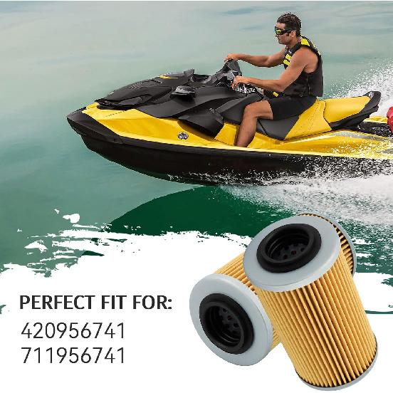 420956741 Oil Filter & O-Ring Kit for Sea-Doo GTI GTS Se GTR GTX RXP RXT RXPX RXTX 130 185 215 255 Engine Motor Jet Boat Replace KN-556 711956741
