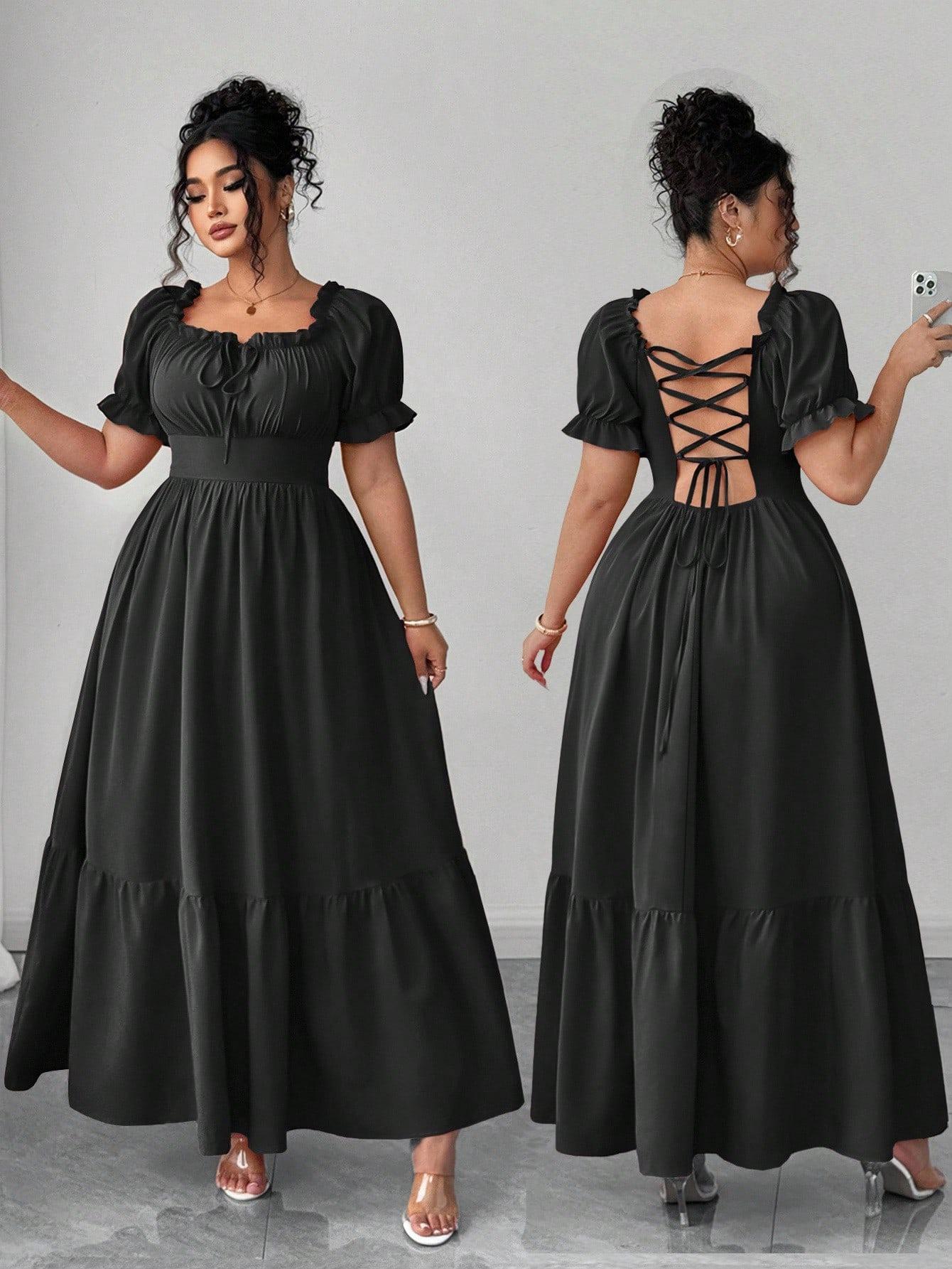 

2026 Summer Plus Size Women s Sexy Backless V-Neck Short-Sleeve Dress 2XL