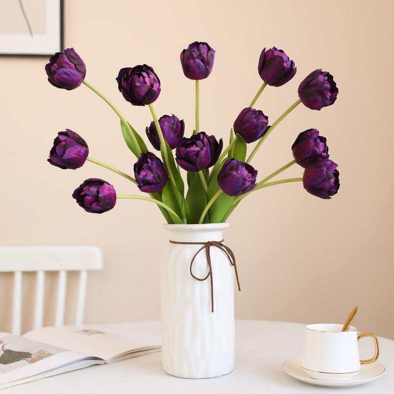 Simulation 3 Silk Tulips Home Living Room Dining Table Wedding Halloween Decoration Artificial Flowers Fake Flowers Fake Plants