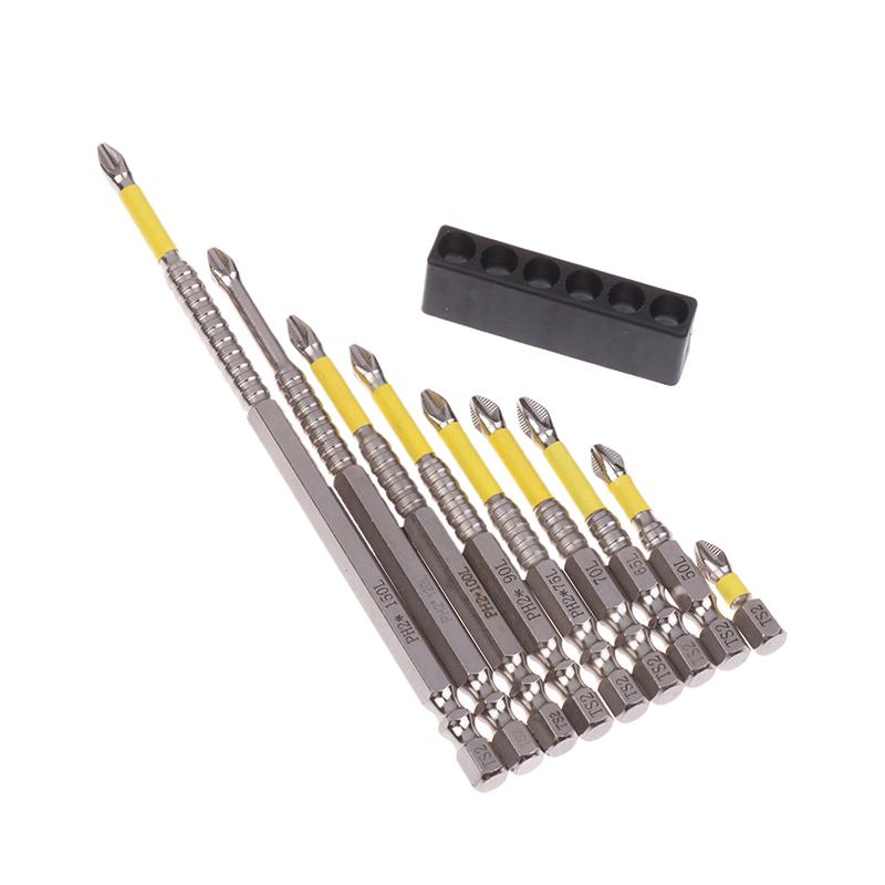 Non-Slip Impact Drill Bit 25/50/65/70/90/150Mm Magnetic Screwdriver Bit Set 1/4 Inch Hexagonal Shank For Electric Drill