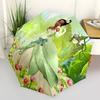 1pc Beautiful Princess Tiana Automatic Open/CloseUmbrella-CuteUmbrella with Cute Design, Portable 3-Fold Compact Umbrella for Men & Women, V