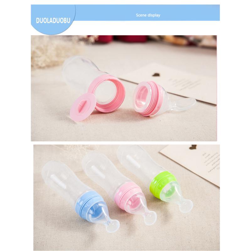 Soft Silicone Squeeze Spoon Baby Food Feeder For Infant Food Dispensing Feeding Fruit Pacifier