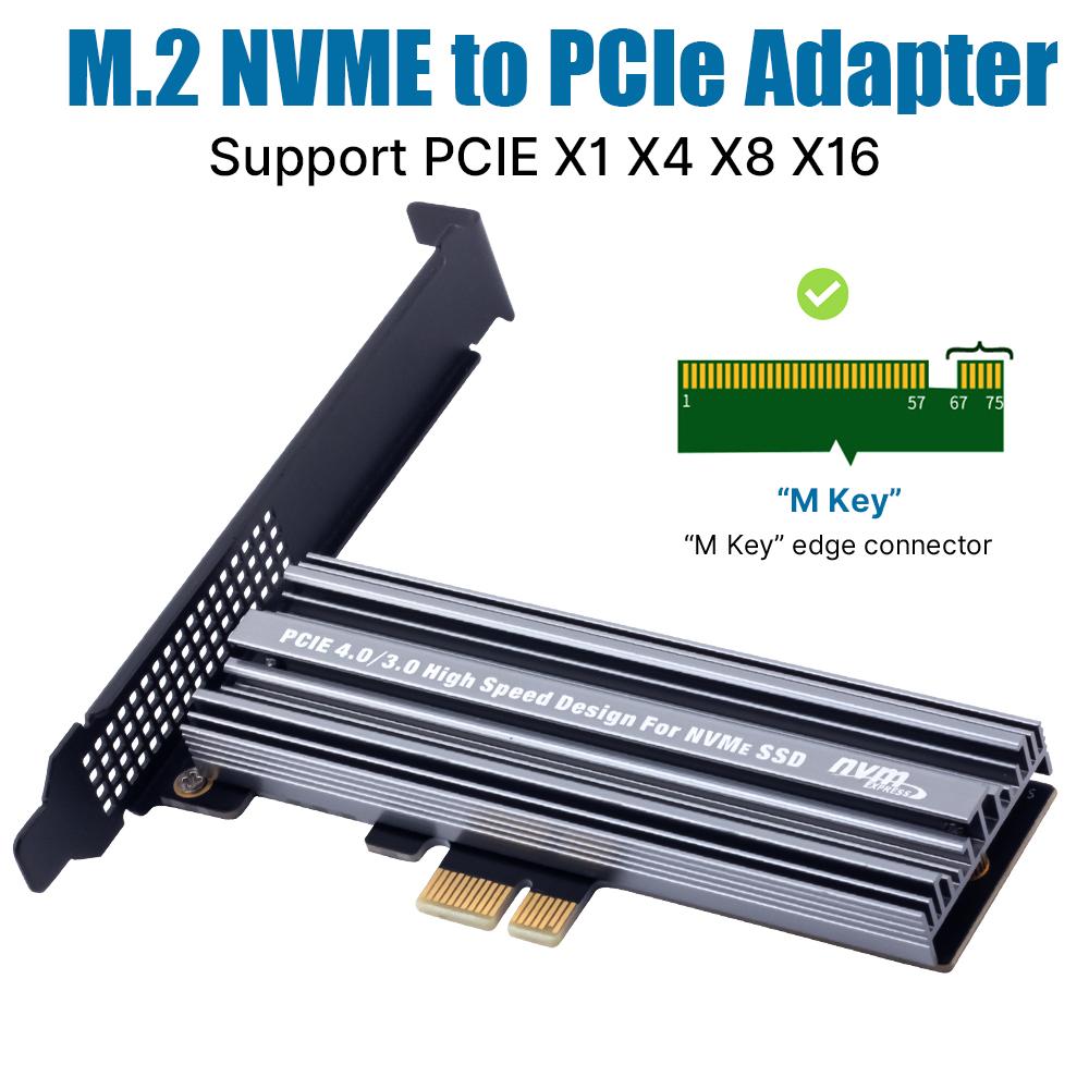 M.2 NVMe SSD To PCIe 4.0 X1 Adapter Card - with Heat Sink, High-Speed Conversion
