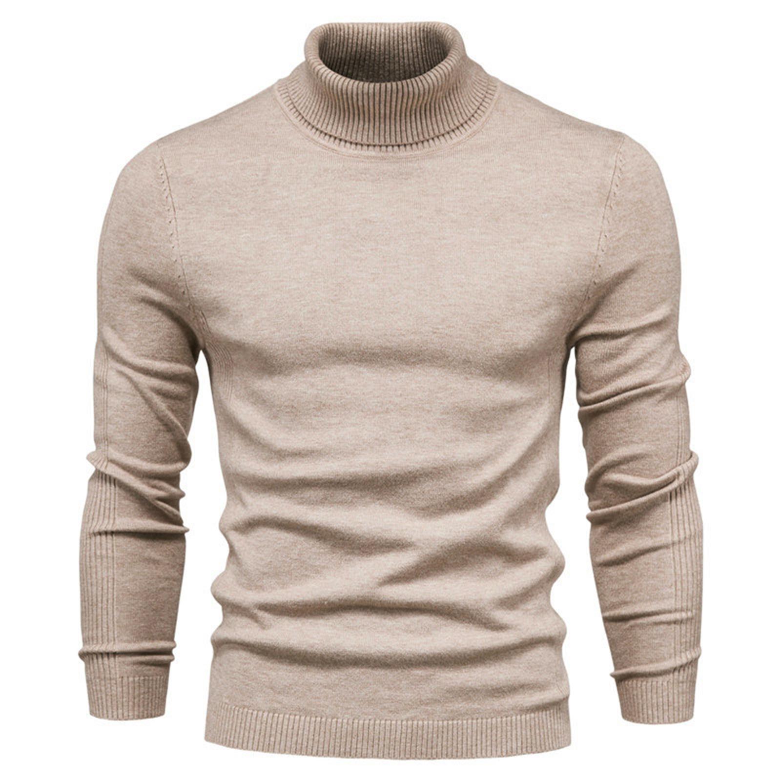 

And Winter Thickened Warm Sweater Medium Collar Men s Multi-color Sweater XXL хакі