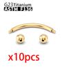G23 Titanium 10PCS Labret Lip Stud Piercing Eyebrow Body Jewelry Nose Ring C rod For Women Septum Piercing