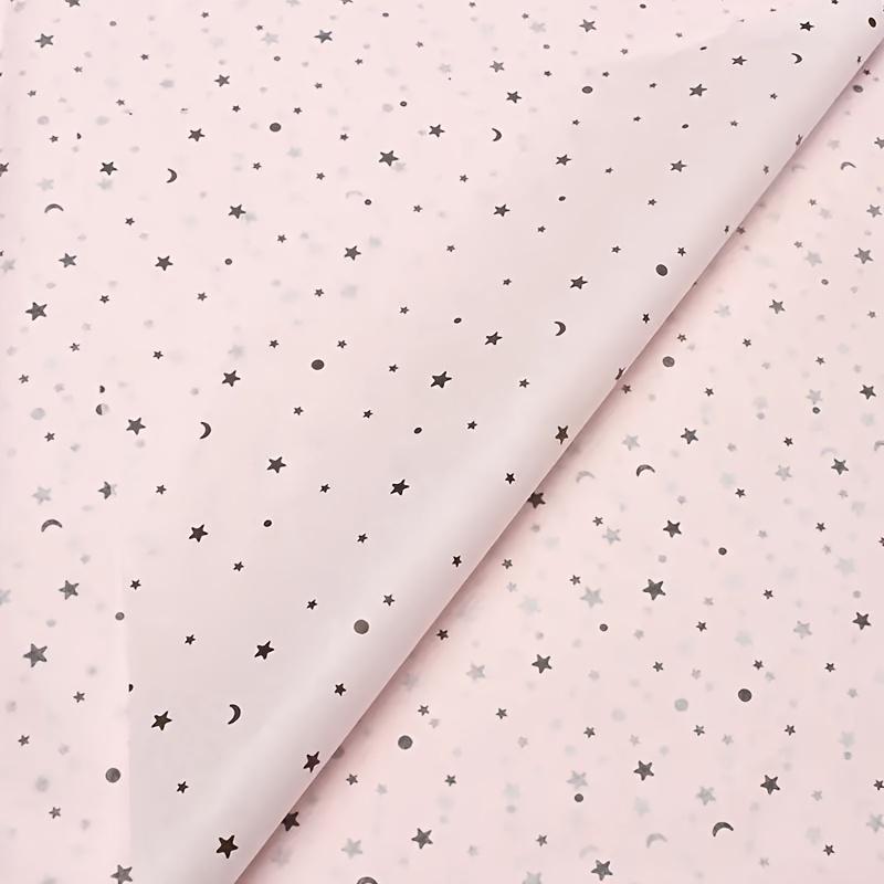 20Pcs Bronzing Star Moon Metal Texture Lined Flower Bouquet Wrapping Paper Craft Tissue Paper Florist Gift  Birthdays Gift Wrap Weddings Decor
