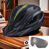 Matt Color 4 In 1 Bike Helmet With Sun Goggle & Sun Visor Rechargeable Adult Bicycle Helmet Sunglasses Road MTB Cycling Helmet
