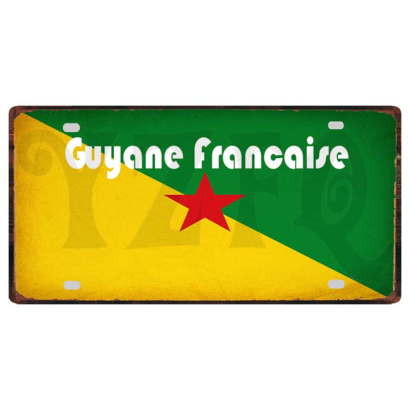 YZFQCuba Jemen Haiti Bahamas Uruguay Nationalflagga Metall Vintage Resesouvenir Väggbutik Hem Konstdekor 30X15CM DC-1416B
