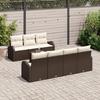 vidaXL 8-Piece Garden Sofa Set with Brown Poly Rattan Pillows, vidaXL 2-Seater Garden Sofa 3354617