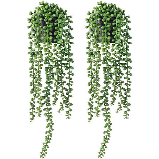 Datura Eucalyptus Faux Hanging Plants: Indoor Wall Decor