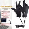 Reusable USB Heated Gloves Polyester Touchscreen Gloves Durable Rechargeable Gloves  for Winter