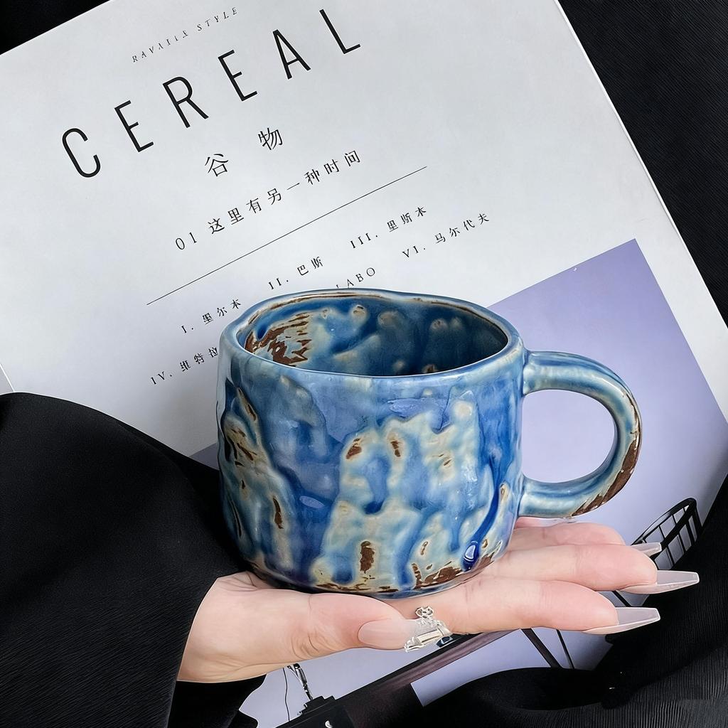 European Starry Sky Coffee Mug Retro Ceramic Cup Creative Handmade Tea Cup Unique Design