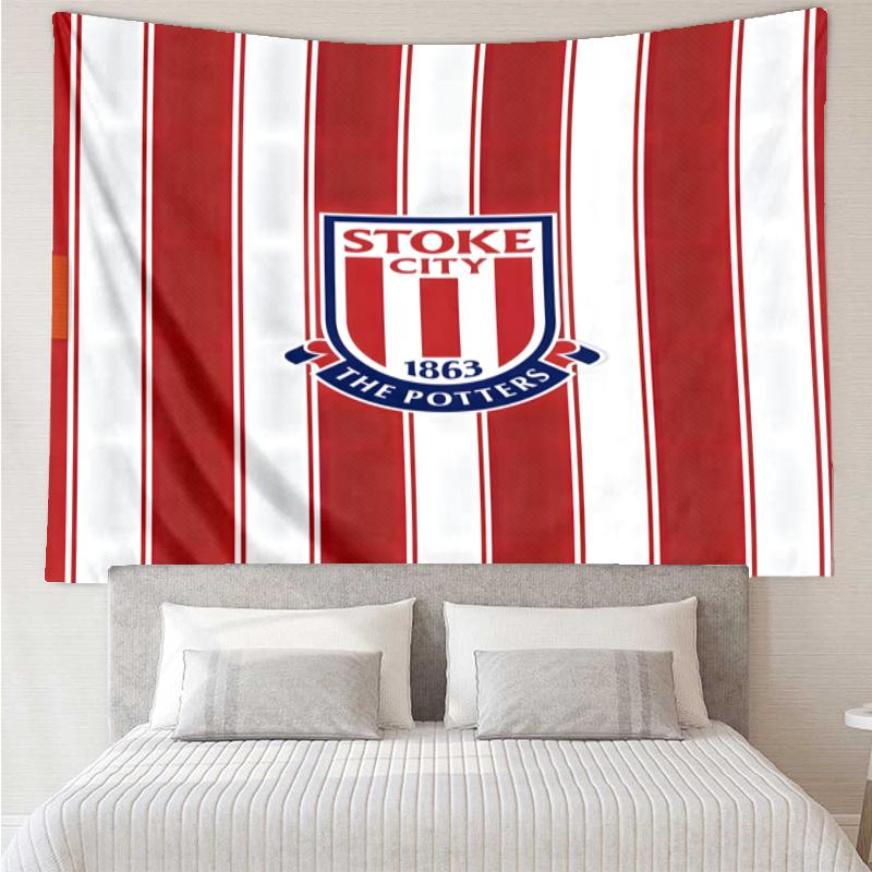 Stoke City F.C. Tapestry, Wall Hanging Tapestry, Pattern Tapestry for Dorm Bedroom Living Room Wall Art Photography Backdrop