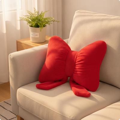 Bow Throw Pillow Cozy Bow-Shaped Cushion Elegant for Reading Nook, Students