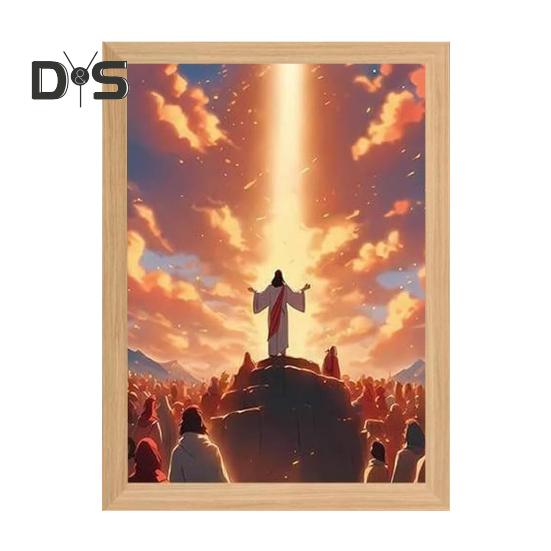 

Иисус лампа светодиодная рамка Христос свет мягкий свет затемняемая картина Иисус ночник освещенный церковный светильник декор S C