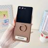 For Samsung Galaxy Z Flip7 5G Case Skin Touch Kickstand PC TPU Phone Cover with Ring Holder