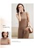 Women's Cashmere Sleeveless Vest - Autumn/Winter, Half-High Collar, Solid Color, Seamless Knit Pullover