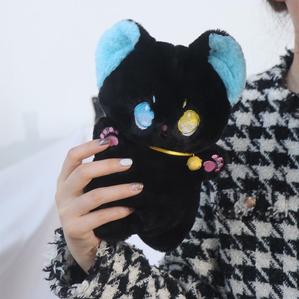 25 cm schwarz-weißes Katzen-Plüschtier, Greifer, Stofftier, Patung-Puppen, Kinderspielzeug, Geschenke, Geburtstagsgeschenke, Spielzeug für Kinder, Mädchen
