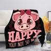 Cute Pig Pink Fleece Blanket Soft Warm Bedroom Throw Blanket On Bed Sofa Bedding Travel Sherpa Blankets for Adult Kids Quilt