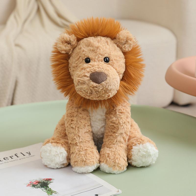 1Pc 25cm Fluffy Lions Fox Piggy Cattle Peluche Toy Cute Sitting Animal Elephant Koala Bear Monkey Cow Polar Bear Dolls for Kids