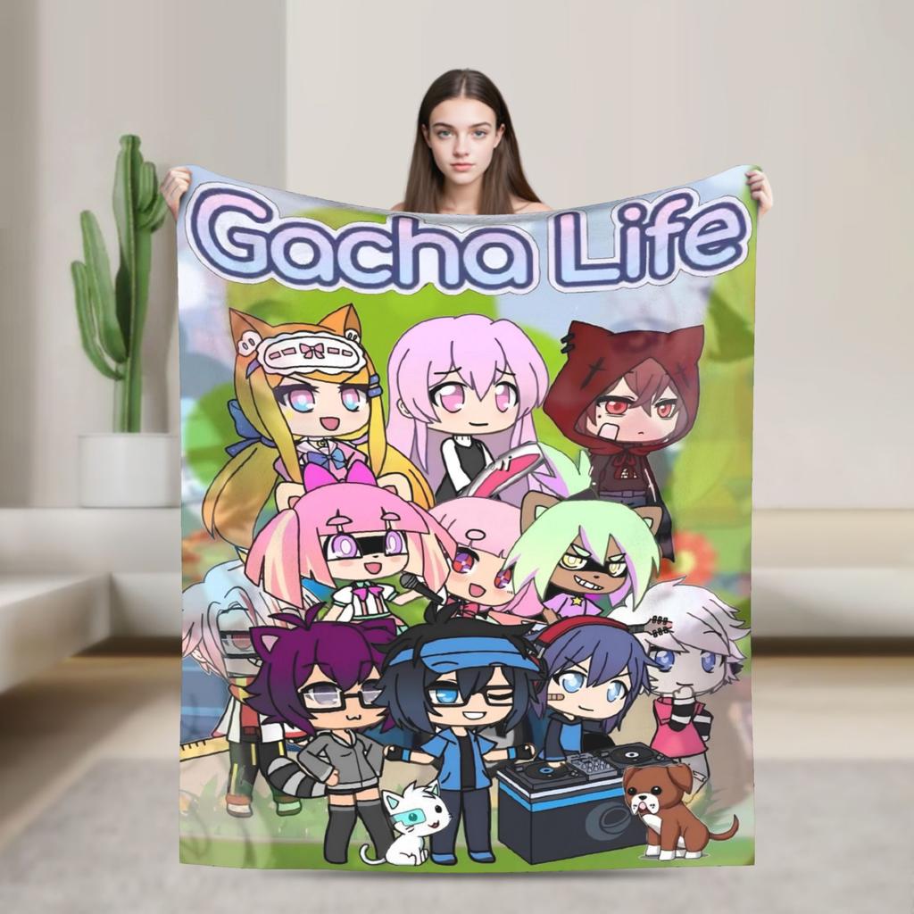 Gacha Life Cartoon Blanket Multiple Sizes Soft And Lightweight Throw Blankets For Couch Sofa And Bed