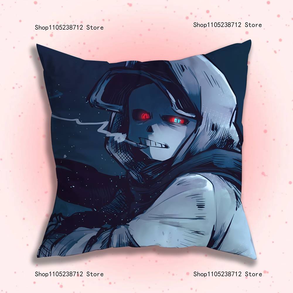 Spel U-Undertale S-Sans Kuddfodral söt tecknad anime-tillbehör Sovrum Soffa Dekorativt Kuddfodral Mjukt Kuddfodral