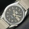REFURBISHED JAPAN MADE SEIKO 5 AUTOMATIC MENS WATCH BLACK DIAL CUSTOM A440106-2 QV90-a440106