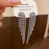 European & American Silver Needle Zircon Water Drop Tassel Earrings - Fashionable, Versatile, High-End Studs for Women