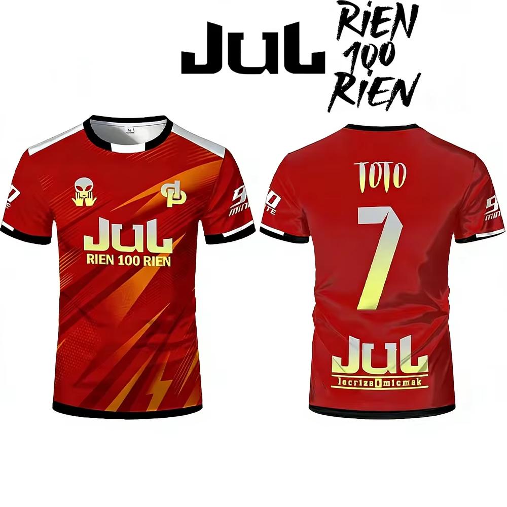 Nuova T-shirt Stampata JUL Toto Ninetta Uomo Donna Hip Hop Traspirante Abbigliamento per Allenamento Calcio Maglia Sportiva per Adulti e Bambini
