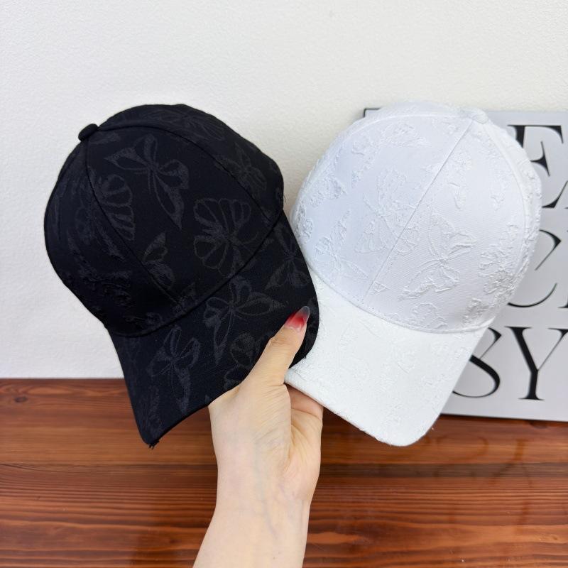 New Spring and Summer Heavy Industry Butterfly Embroidery Baseball Cap Female Pink Sweet Temperament Sun Hat Versatile Sunscreen Hat