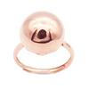 Purple Gold Glossy Round Bead Ring, Simple Rose Gold-Plated Round Ball Pattern Hollow Ring
