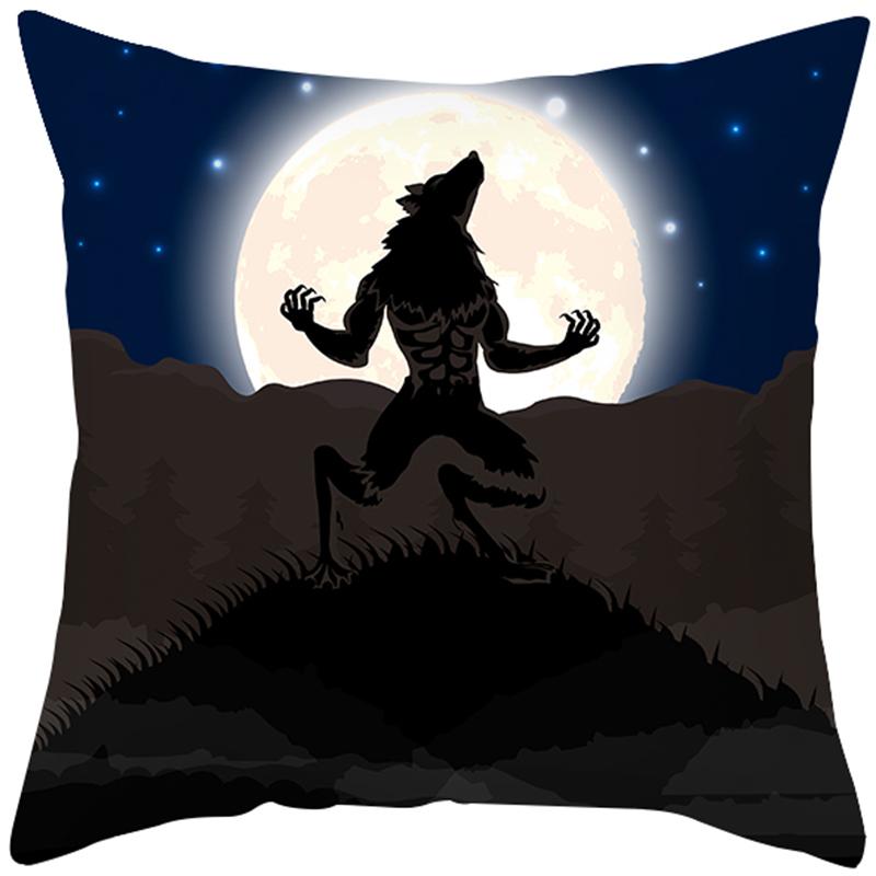 

Хэллоуин тема ужас тыква летучая мышь принт узор наволочка дома гостиная диван украшения квадратный пледы наволочка 40X40CM