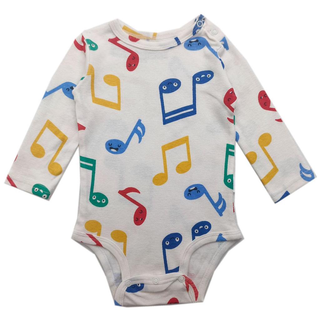 Bawełniany Romper dla Niemowląt z Kwiatowym Wzorem i Kreskówkami, z Nakładanymi Ramionami i Zapięciem w Kroku - Jednoczęściowy Kombinezon z Długim Rękawem dla Chłopców i Dziewczynek.