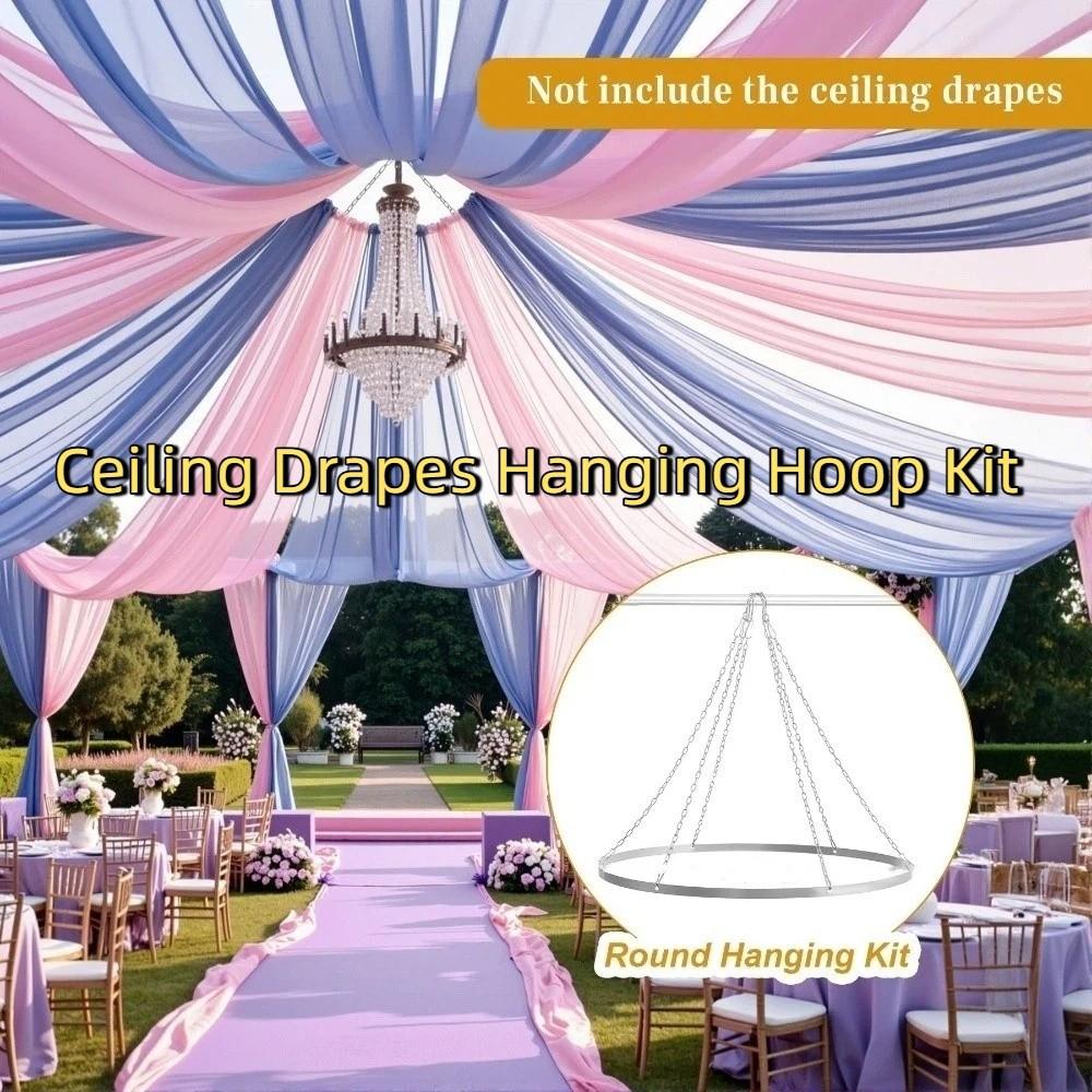 Metall Hochzeit Decken Drapierung Ring Rostfrei Event Stoff Aufhängering Party Dekoration