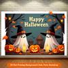 1 piece of 2D Flat background fabric, Halloween ghost and pumpkin lantern background fabric, multi-functional polyester