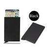 Portafoglio RFID Smart, porta carte, sottile, in metallo, per uomo e donna, con apertura a scomparsa, minimalista, piccolo, nero, per uomo.