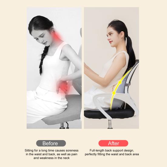 Back Support Cushion Memory Foam Lumbar Support Cushion Chair Back Support with Adjustable Slider for Office Chair Computer Desk Chair