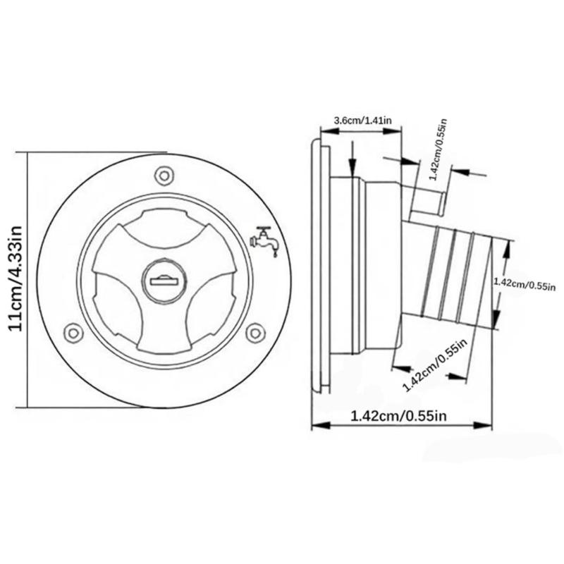 Conector de Enchimento de Água para RVs Entrada de Água da Cidade Design com Prevenção de Refluxo Universal para Veículos de Camping
