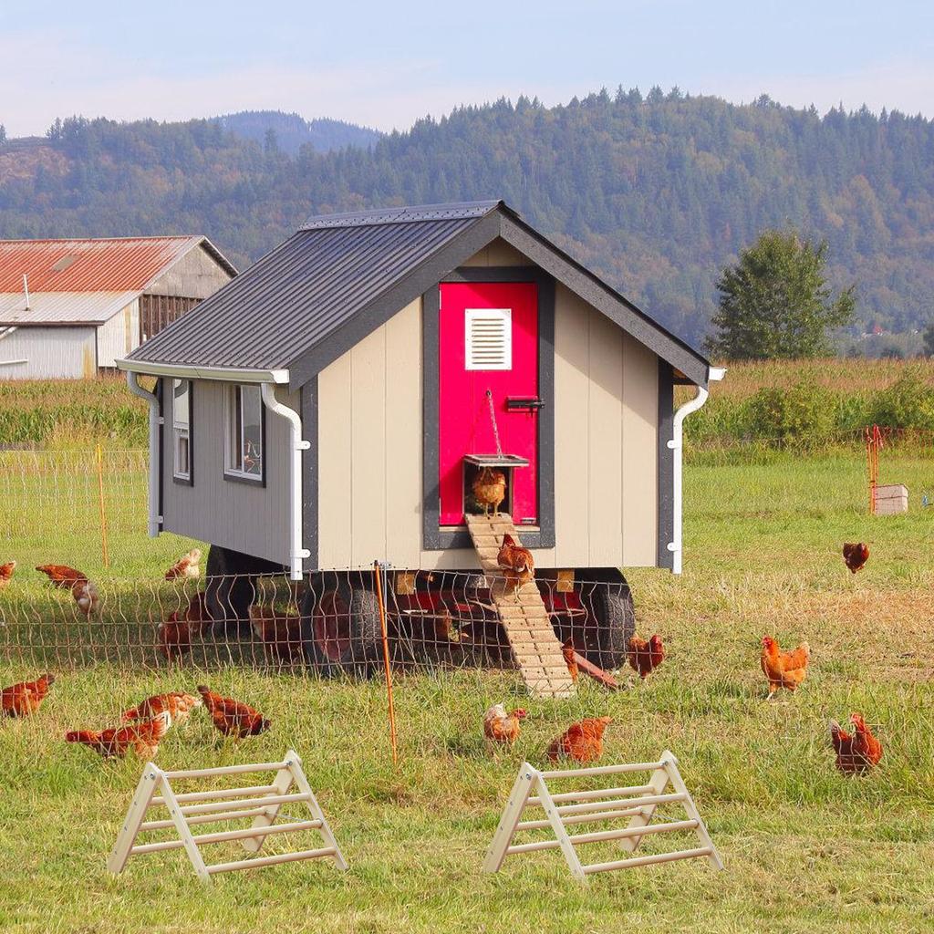 Percha Triangular de Madera para Gallinas Diseño Plegable Barra para Dormir Extraíble Hábitat Esencial para Aves de Corral