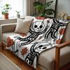 Autumn Pinecone Pumpkin Anime Cartoon Flannel Blanket Soft Warm Throw for Bedroom Sofa Car Kids Holiday Gift