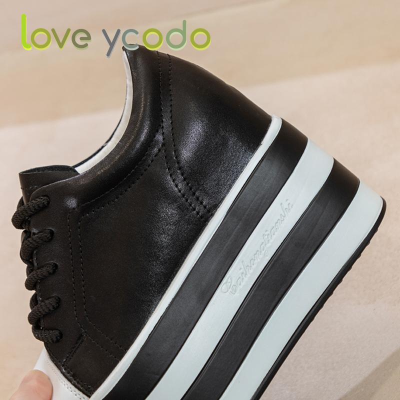 Жіноче модне повсякденне шкіряне взуття Супер товста підошва Водонепроникне столове Просте зручне весна літо осінь Студентське повсякденне взуття для дівчат