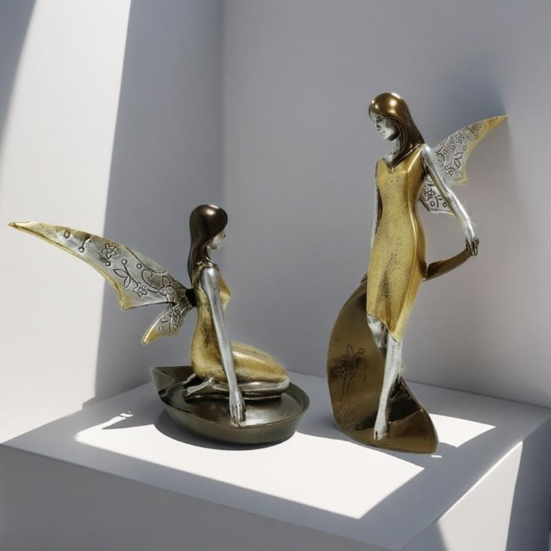Resin Angelic Statue Flower Girl Decorative Ornament High Decorative Figurine for Christmas and Thanksgiving Day