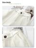 Beige Fleece-Lined Wide-Leg Woolen Pants for Women - New 2024 Autumn/Winter Collection