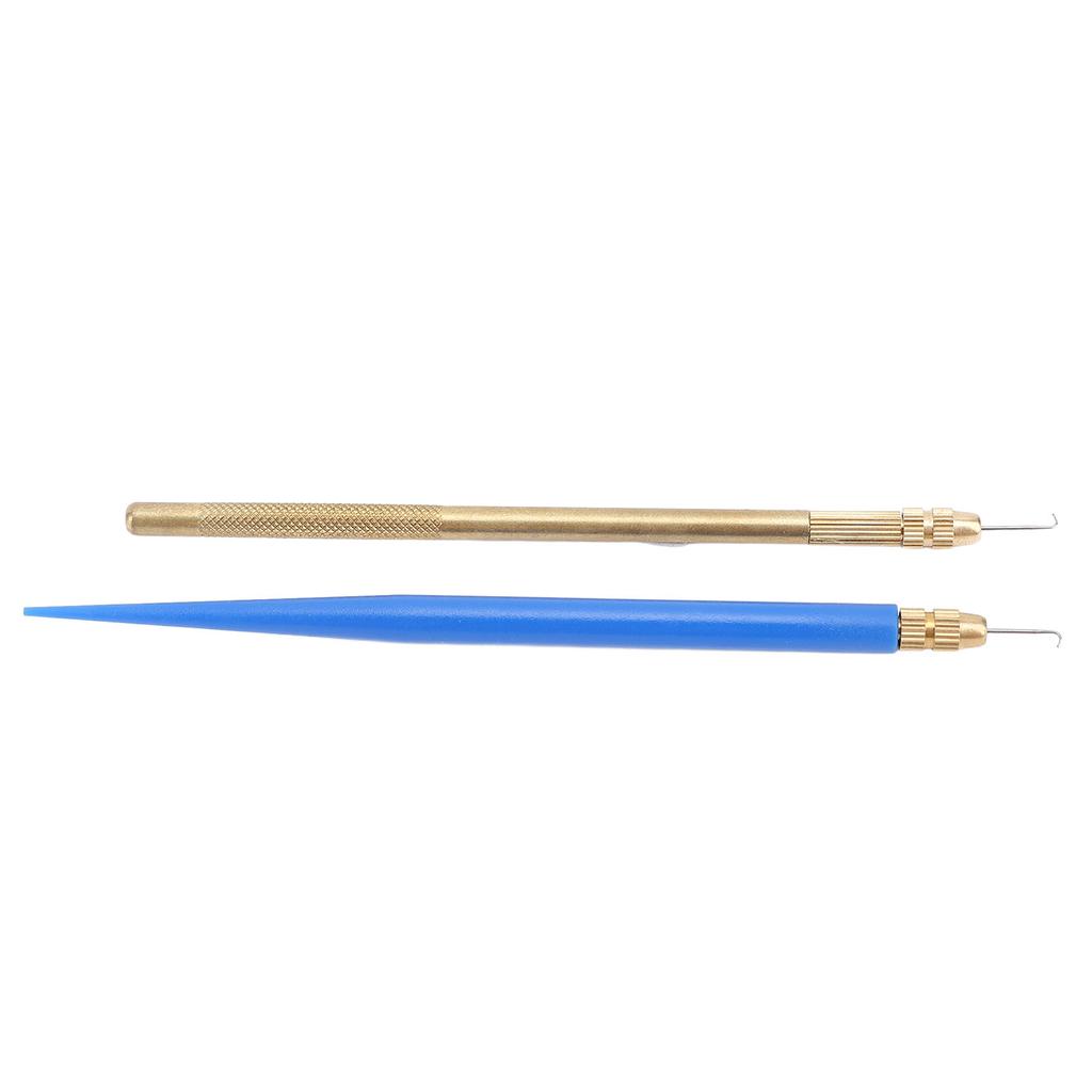 2pcs Ventilating Needles Holder for Lace Wig Making Brass Holder Crochet Hook Professional Hair Ventilating Needles