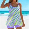 Women's Swimwear Tankini 2 Piece Swimsuit Leisure Vacation  Print Vacation Bathing Suits